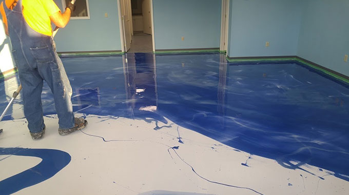 Epoxy resin floor covering